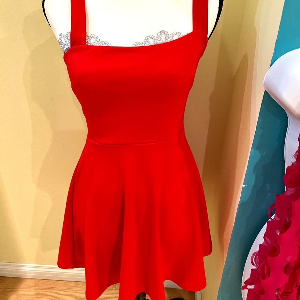 Red skater dress